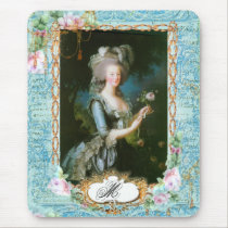 Marie Antoinette with Pink Roses and Lace mousepads