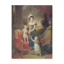Marie-Caroline de Bourbon  with her Children Postcards