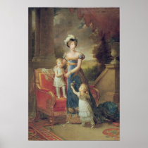 Marie-Caroline de Bourbon  with her Children Print