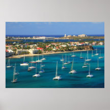 Marigot Harbor Waterfront, St. Martin Poster