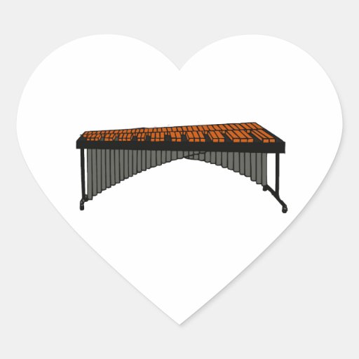 Marimba Design Graphic 1 Heart Sticker