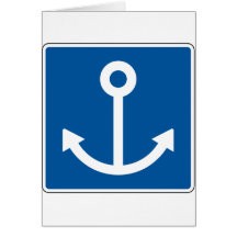 Marina Anchor Street Sign Greeting Card
