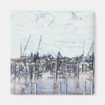 Marina Solarized Invert Boat Photograph Magnet