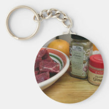 Marinated Beef On Plate Key Chains