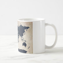 Marine affligée de carte du monde tasse à café