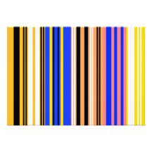 Marine blue yellow and white stripes personalized invites