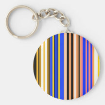 Marine blue yellow and white stripes key chain