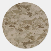 Marine Camo Round Stickers