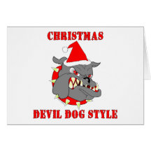 Marine Corps Christmas Devil Dog Style Greeting Card