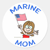 marine mom marines corps patriotism round stickers