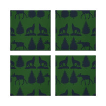 Marine verte rustique d'orignaux de pins sauvages  impressions sur toile