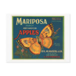 Mariposa Brand Apples Vintage Crate Label - Butter Postcard