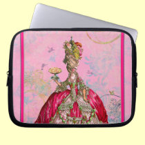 Maris Antoinette & Peacock in Pink laptop sleeves
