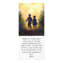 MARK 10:14 Into the Garden, scripture card Personalized Rack Card