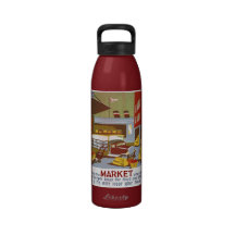 Market WPA Poster bottle Reusable Water Bottles
