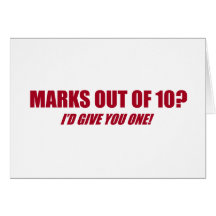 Marks out of 10 greeting cards
