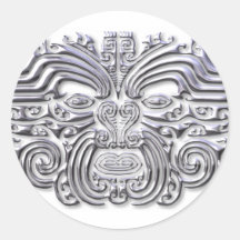 Maroi tattoo-silver round stickers