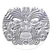 Maroi tattoo-silver round stickers
