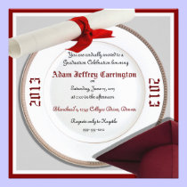 Maroon and Gray Graduation Party Invitations invitations