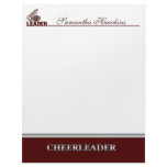 Maroon and White Cheerleader Stationery Customized Letterhead