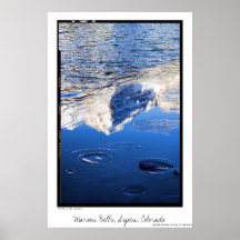 Maroon Bells in Ice on Stream, Aspen, Colorado Poster