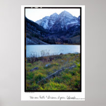 Maroon Bells & Stream, Aspen, Colorado Posters
