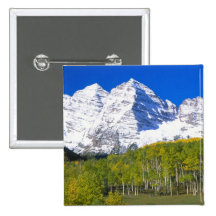 Maroon Bells with autumn aspen forest. Pin