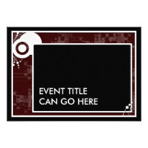 maroon block scheme personalized invitation