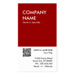 maroon bold design your own QR code Business Cards