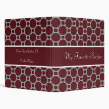 Maroon Circles Recipe Book Vinyl Binder