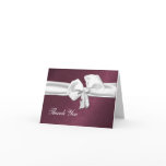 Maroon Damask Thank You Card