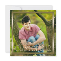 Maroon Gold Monogram Full Page Photo Graduation Personalized Announcement