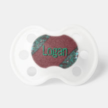Maroon & Green Pattern Designer Custom Pacifier