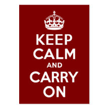 Maroon Keep Calm and Carry On Business Cards