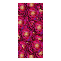Maroon pink roses rack card template
