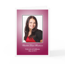 Maroon red custom photo graduation announcement
