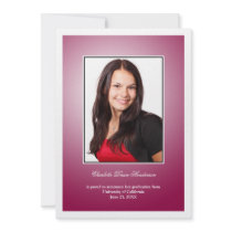 Maroon red custom photo graduation announcement