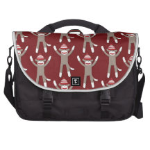 Maroon Sock Monkey Print