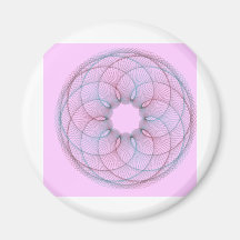 Maroon & Teal Spirograph Magnet