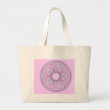 Maroon & Teal Spirograph Tote Bag