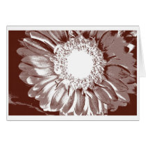 Maroon White Daisy Floral Notecard & Stamp