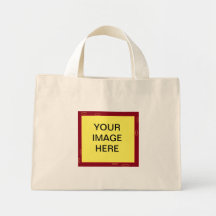 maroon yellow bubble frame tote bag
