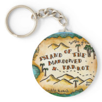 Marooned Parrot Pirate Treasure Map Keychain keychains
