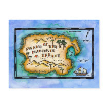 Marooned Parrot Treasure Map Postcards
