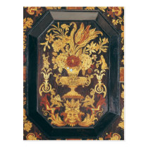 Marquetry detail from a buffet postcards