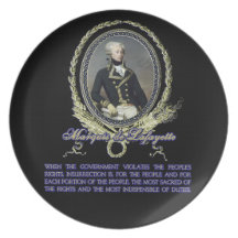 Marquis de Lafayette Quote on Insurrection Party Plates