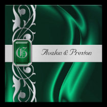 Marquis Emerald Silk Green Jewel Invitation invitations