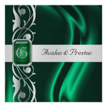 Marquis Emerald Silk Green Jewel Invitation