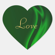 Marquis Green Heart Love Sticker