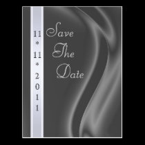 Marquis Silk Silver Save The Date Postcard postcards